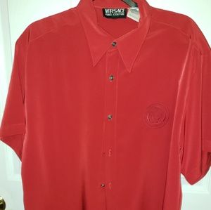 Versace Jean's Couture Red 100% Cotton  XL Shirt